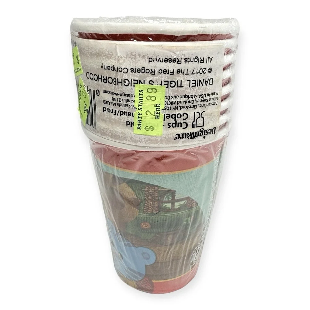 NOS Daniel Tiger's Neighborhood Party 8 oz Cups 8pk 2017 Discontinued PBS Kids